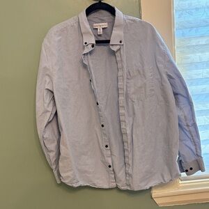 Calvin Klein Button Down Shirt Men’s Large Blue White Striped Casual